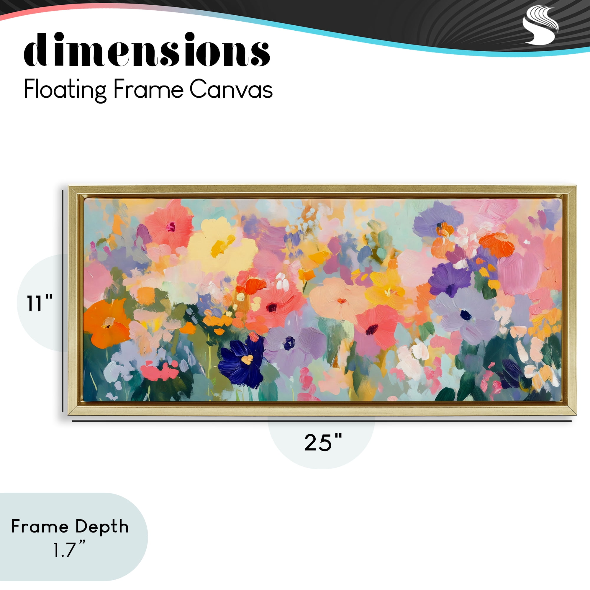 Stupell Industries Colorful Garden Variations Gold Framed Floater Canvas Wall Art, design by Creative Studio