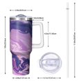 thumbnail image 2 of 40oz Tumbler with Handle and Straw, Vacuum Insulated Stainless Steel Travel Mug, Fits Car Cup Holder, Liquid & Marble Print, 2 of 6