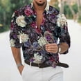 thumbnail image 3 of Camisa hawaiana de manga larga para hombre, moda de primavera y otoño, camisa con estampado de flores en 3D para hombre, top moderno para hombre, 3 of 5