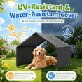 thumbnail image 4 of Euqvunn Dog Shade Shelter, Portable Outdoor Dog Tent with Waterproof Cover, Pet Shade House for Garden, Patio, Backyard, Travel - Gray, 4 of 8
