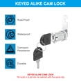 thumbnail image 4 of Uxcell Cabinet Drawer Lock, 5/8"(16mm) Security Lock Cylinder Cam with Keys Alike, Silver 2 Pcs, 4 of 8