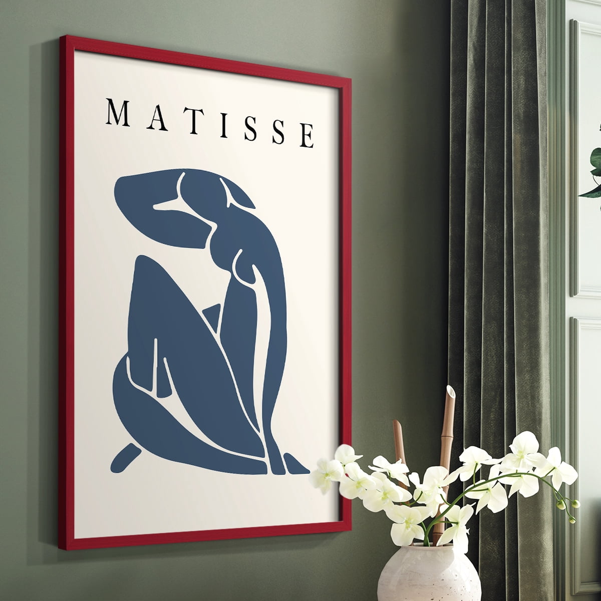 Matisse CCCLXXXI in Red Solid Wood 22 x 28 Framed Print
