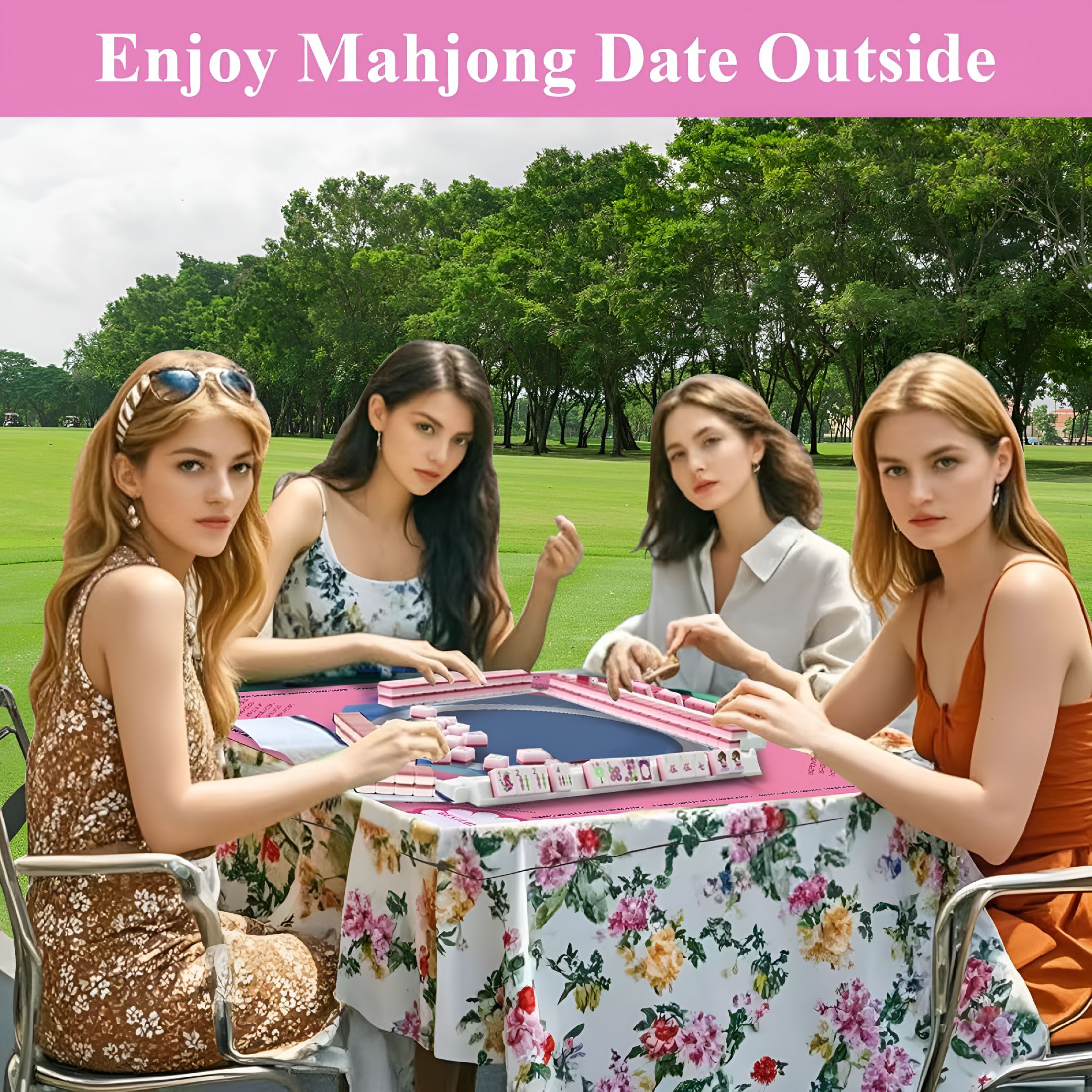 BESTSKY Mahjong Mat with Rules for Table,Odorless,Free of PAHs,No Creases American Mahjong Mat with Instructions,Anti-Slip,Noise Reduction Mahjong Gift