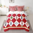 thumbnail image 2 of Manfei Fairy Tale Princess Bedding Comforter Set 7pcs, Kawaii Christmas Nutcracker King Bedding Sets, Red Buffalo Plaid Reversible Bed Sheets, Breathable Home Decor, 2 of 7