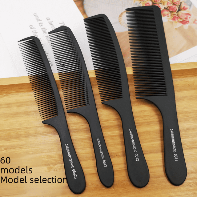 Peine negro para peluquería y recorte Peine fino de plástico Peine para peluquería Peine para corte de pelo