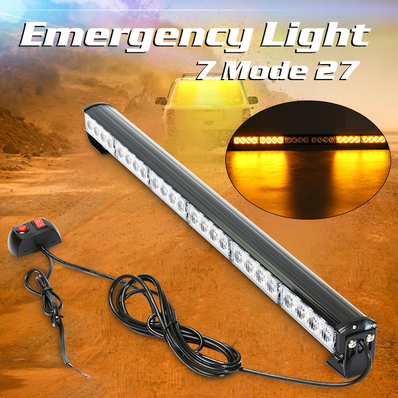 12" 24 LED Amber White Emergency Warn Roof Beacon Flasher Mini Strobe Light Bar