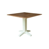 Solid Wood 36" Square Dual Drop Leaf Dining Table - Multi-Color