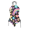 thumbnail image 4 of DGQPLPD Swimsuit Sets Swimsuit Sets Women's Floral Print Tankini Swimsuit Set Casual Summer Two Piece Beachwear with Comfortable Fit Black XL, 4 of 4