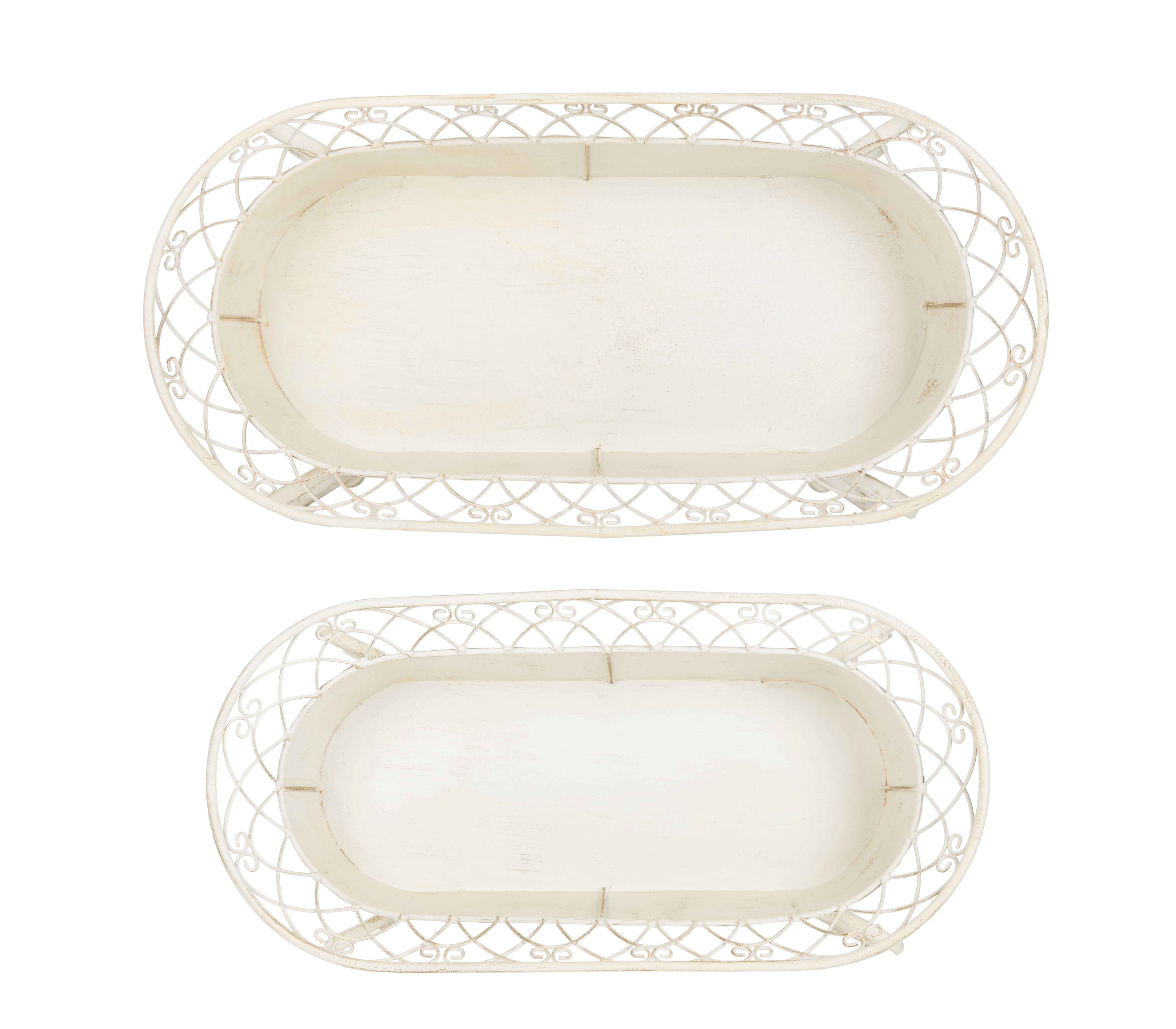 SAFAVIEH Hendrick Solid Outdoor Patio Planters, Pearl White, Set of 2