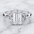 thumbnail image 4 of Rosec Jewels Lab Grown Diamond Emerald Cut Engagement Ring 3 Carat - IGI Certified - E-VS1 Quality - Celtic Knot Ring, 925 Sterling Silver, US 4.00, 4 of 8