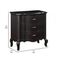 thumbnail image 5 of Benjara Cherry 30" Nightstand- 3 Drawers- Cabriole Legs- Rubberwood- Black, 5 of 6