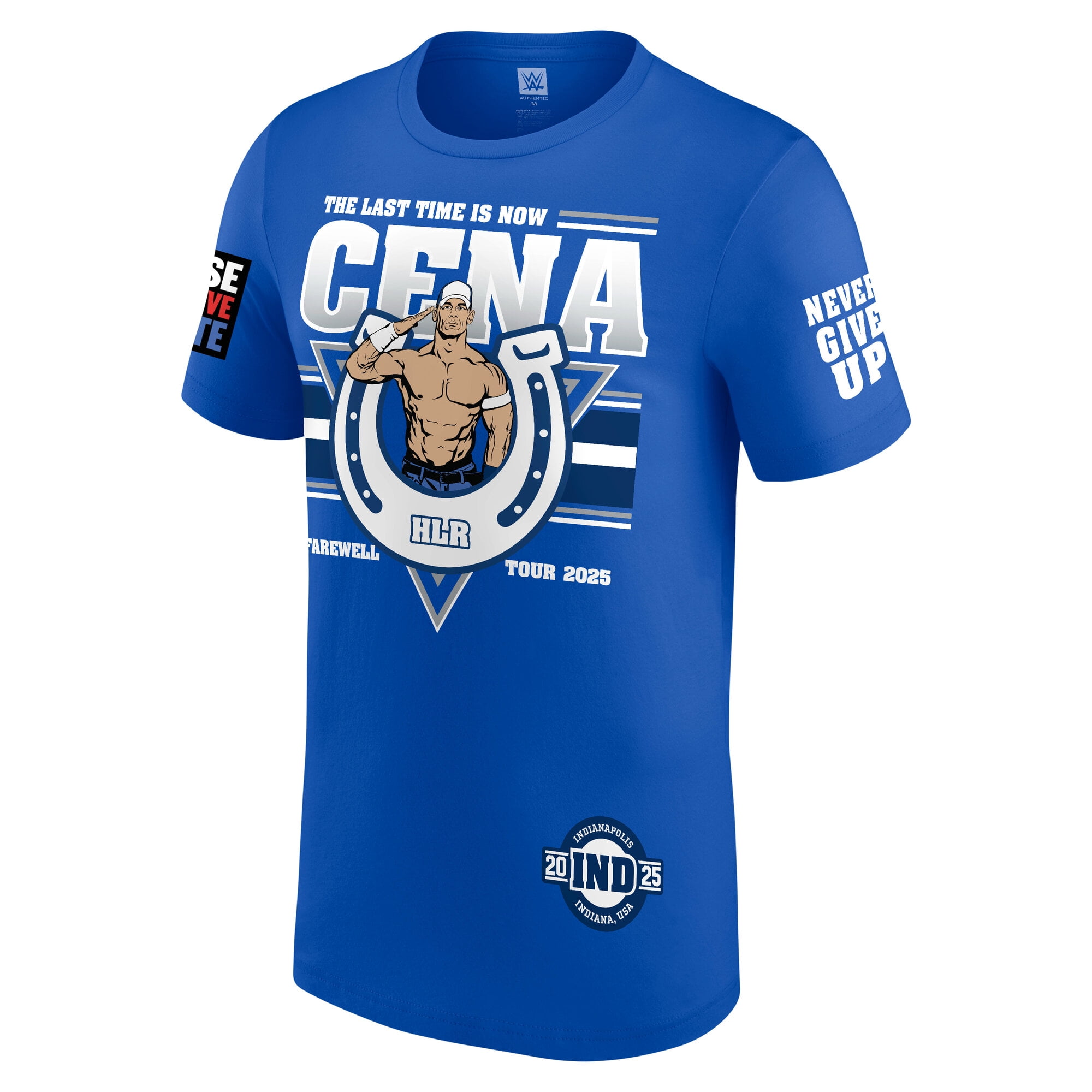 BLUE TOUR Tシャツ Men's Blue John Cena Farewell Tour 2025 Indianapolis T-Shirt