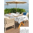 thumbnail image 5 of Outdoor Tablecloth with Umbrella Hole for Patio/Picnic/Party/Camping, Spring Flowers Waterproof Table Cloth Rectangle Table Cover Washable, Modern Simple Botanical Wildflowers Herbs (60"x 102"), 5 of 8