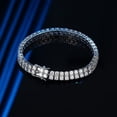 thumbnail image 3 of 3mm Two Rows Moissanite Tennis Bracelets Round Cut D Color VVS1 Clarity Diamond Bracelets for Women S925 Sterling Silver Bracelets（6-9 inchs）, 3 of 9