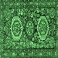 thumbnail image 1 of Ahgly Company Indoor Square Medallion Emerald Green Traditional Area Rugs, 3' Square, 1 of 4