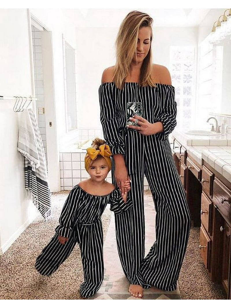casual mother daughter dresses Family Clothes Mother Daughter Matching Mom Women Casual Jumpsuit Outfits
