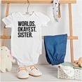 thumbnail image 3 of Worlds Okayest Sister Siblings Little Bodysuit Jumper Girls Infant Baby Brisco Brands 12M, 3 of 6