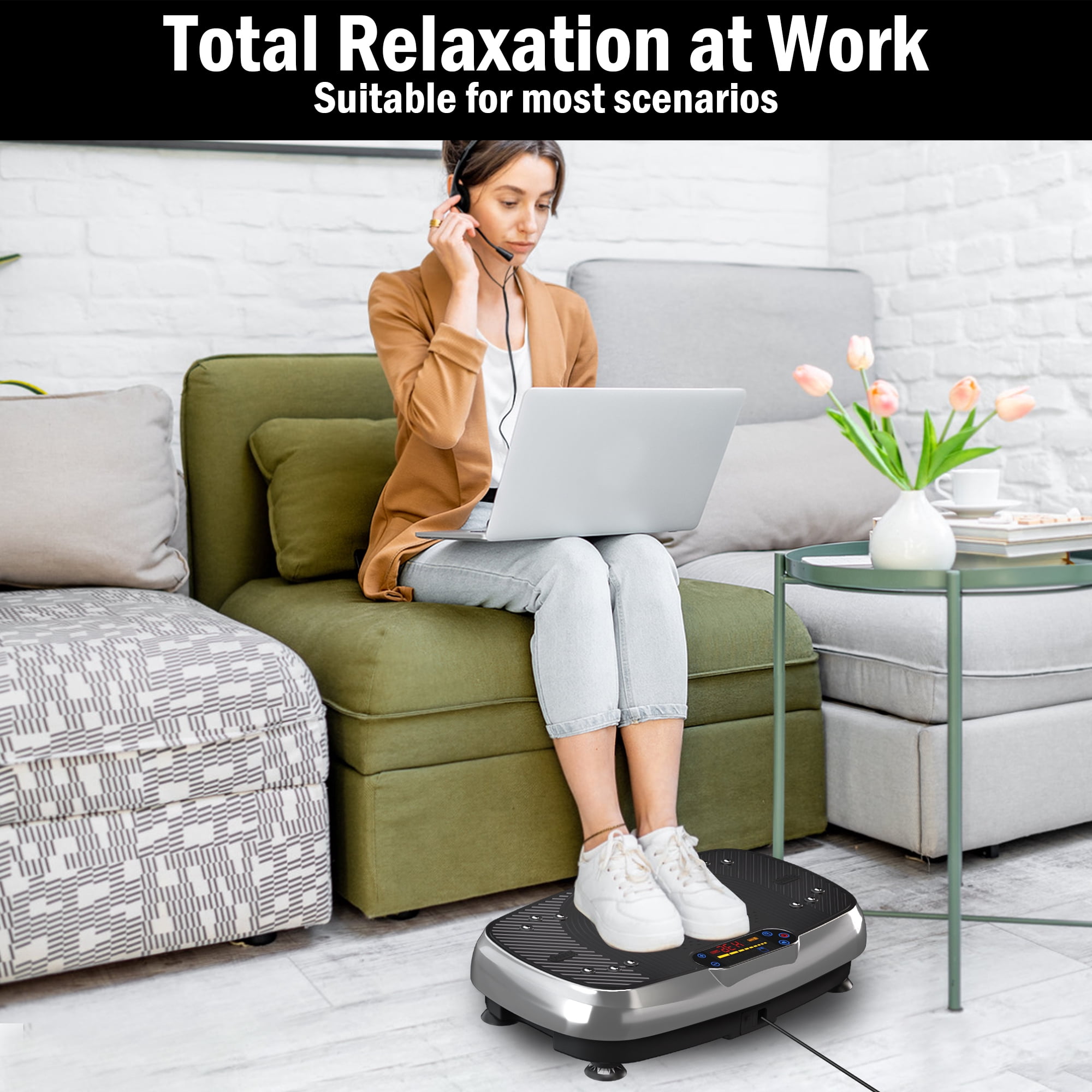 SLIMKEEPER Vibration Plate Exercise Machine for Home Fitness & Whole Body Workout, 330 Lbs Capacity, with 2 Loops, 5 Resistance Bands & Remote Control