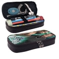 thumbnail image 2 of Wres-Tler W-W,E Black Leather Pencil Case Zipper Stationery Storage Bag,Ideal For Travel Lovely Functional, 2 of 6