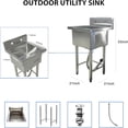 thumbnail image 3 of AOILE Free Standing Stainless Steel Sink, Utility Sink with Faucet & Storage Shelf for Kitchen, Garage, 3 of 5