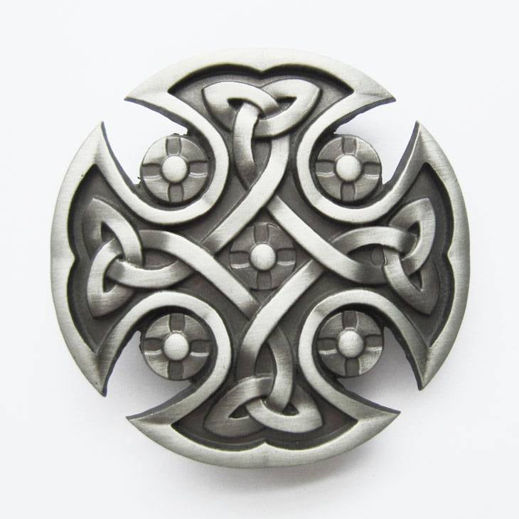 Silver Plated Irish Celtic Knot Metal Fashion Belt Buckle