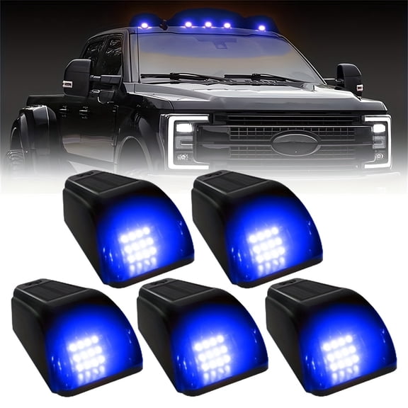 [Solar-Powered LED Roof Lights] 5pcs Solar-Powered Multicolor LED Truck & Car Roof Lights with Motion Sensor - Durable Black Design for Enhanced Night Visibility & Safety, Vehicle Safety Accessories