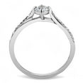 thumbnail image 3 of Womens Silver Rings High polished (no plating) Stainless Steel Ring with AAA Grade CZ in Clear DA035, 3 of 4