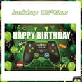 thumbnail image 3 of Decoración de fiesta de cumpleaños de videojuego verde, plato, bolsa de regalo, mantel, Gamepad, globo, Dackdrop Boy, controlador de juego, suministros para fiesta, 3 of 4