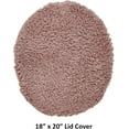 thumbnail image 3 of Better Trends 18"x20" Premium Toilet Lid Cover 100% Cotton Tufted Bathroom Rug Water Absorbent Reversible Machine Washable Pink - Edge Collection, 3 of 4