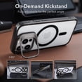 thumbnail image 4 of Funda negra para iPhone 14 Pro compatible con MagSafe, protección militar, cámara de montaje en anillo integrada, funda clásica con función atril para iPhone 14 Pro, 4 of 5