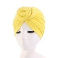 thumbnail image 2 of Sonducket Envolturas para la cabeza para mujer, diademas con nudos de flores en forma de V, bonito gorro para dormir al tacto, gorro, accesorios Sombreros amarillo, 2 of 6