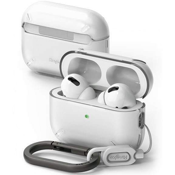 Ringke Layered Case [Scratch Resistance] Compatible with AirPods Pro 2 Case, Shockproof Cover with Carabiner Designed for AirPods Pro 2nd Generation - Matte Clear