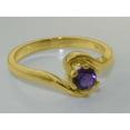 thumbnail image 4 of LBG British Made 18k Yellow Gold Natural Amethyst Womens Engagement Ring - 33 size options - Size 12, 4 of 5