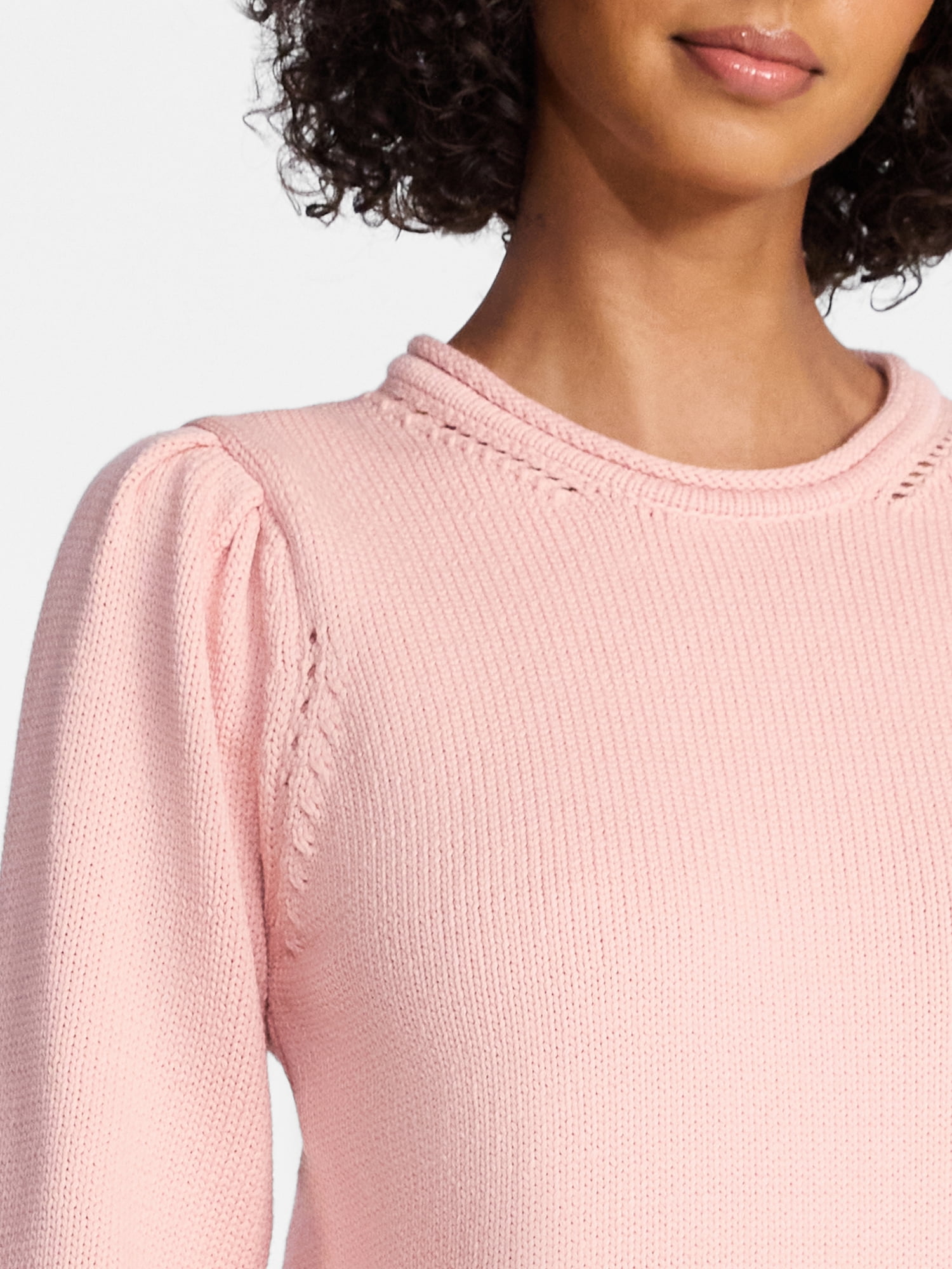 Time and Tru Women's Crewneck Sweater with Long Sleeves, Sizes XS-XXXL