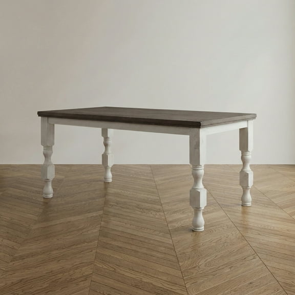 Furniture of America Indery Rectangle Wood Antique White and Gray Counter Height Table