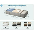 thumbnail image 2 of 2-Pack Under Bed Storage Containers, 8 Inches Tall Underbed Clothes Storage Organizer Bin with Sturdy Sidewalls/Bottom, Under the Bed Storage Bags 2 Storage Bins, Light Grey, 2 of 8