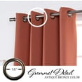thumbnail image 2 of Best Home Fashion Blackout Curtain 2 Panels - Premium Thermal Insulated Window Treatment Blackout Drapes for Bedroom - Antique Bronze Grommet Top (Copper, 52" W x 96" L), 2 of 4