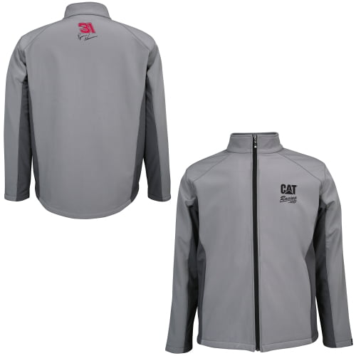 Mens Ryan Newman Chase Authentics Gray CAT Racing Soft Shell Full Zip Jacket by Motorsports Authentics/Action Sports