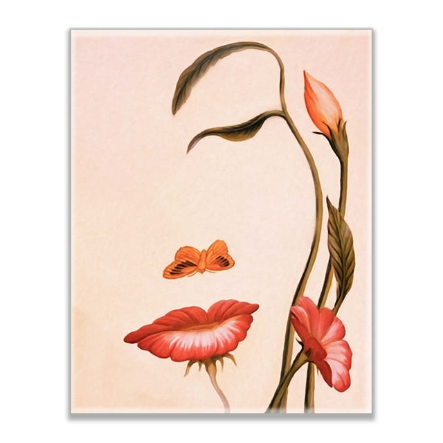 32" x 24" x 1.25" Abstract Flower Face Fine Art Canvas