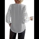 thumbnail image 3 of Blusas Casuales de Verano para Mujer, Blusas de Oficina de Larga, Blusas de con Cuello en V y Pompones S, 3 of 7