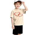thumbnail image 3 of Girls Short Sleeve T Shirts Kids Summer Tops Crewneck Tees 2‐13 Years Cute 𝐘2k Heart Print Shirt Boys Casual Summer Clothes, 3 of 5