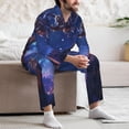 thumbnail image 7 of Balery Starry Sky Wall Flying Tiger Pattern Pajama Sets for Men Long Sleeve 2 Piece Sleepwear Loungewear Sets Soft PJ's with Pockets Long Sleeve Comfy Pj Sets-Large, 7 of 7