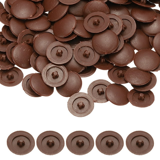 Uxcell Screw Caps Covers, Plastic Self Tapping Hole Cap Covers Dust Proof Sticker Waterproof for Flat Cross Screw Reddish Brown