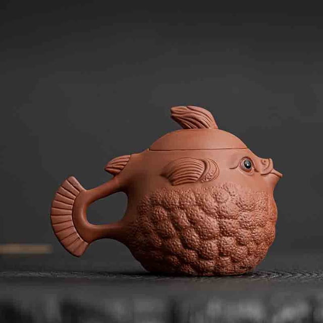 Danhjin Purple Sand Pot Pufferfish Sand Teapot Teapot Teacup Tea Doll Tea Set Water Bottle