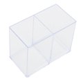 thumbnail image 3 of Organizador de brochas de maquillaje transparente, soporte para lápiz labial brillante a prueba de polvo, con 2 compartimentos, 3 of 5