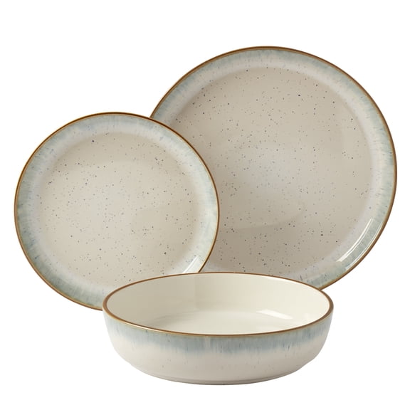 Tabletops Gallery 12 Piece Hanover Sea Stoneware Dinnerware Set, Service for 4