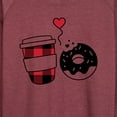 thumbnail image 3 of Instant Message - Coffee And Donut - Women's Lightweight French Terry Long Sleeve Shirt, 3 of 6