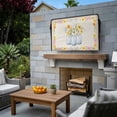 thumbnail image 3 of Outdoor TV Cover 58x37x4.5in, Watercolor Daisy Flower Leaves Weatherproof TV Screen Protector with Zipper, Floral Bottle on Burlap Outside Television Cover Fits Up to 60-65", 3 of 9