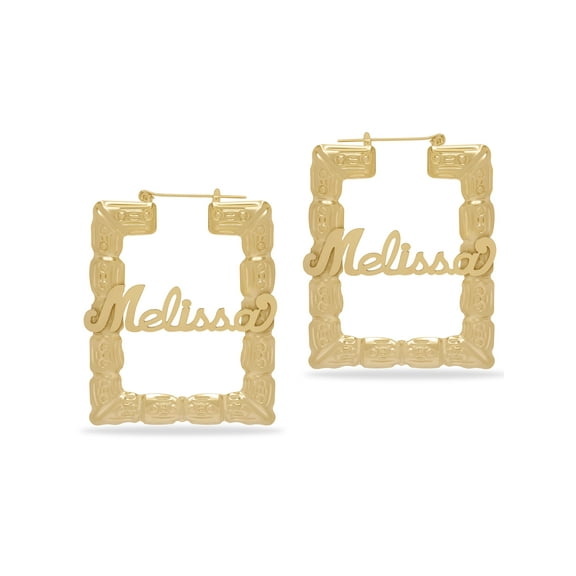 Personalized Script Name Bamboo Earrings