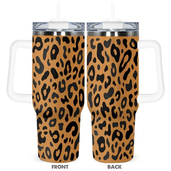 Cheetah Leopard Animal Print 40oz Travel Tumbler Cup With Lid And Straw Reusable Party Favor